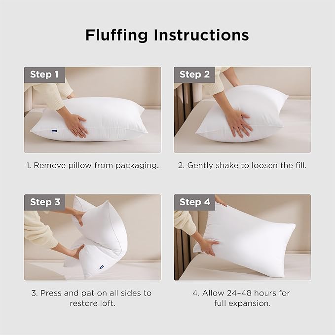 Bedsure Medium Firm King Pillows 2 Pack, Bed Pillows for Sleeping King Size Set of 2, Hotel Quality Premium Down Alternative for Medium Supportive Filling for Side, Back Sleepers