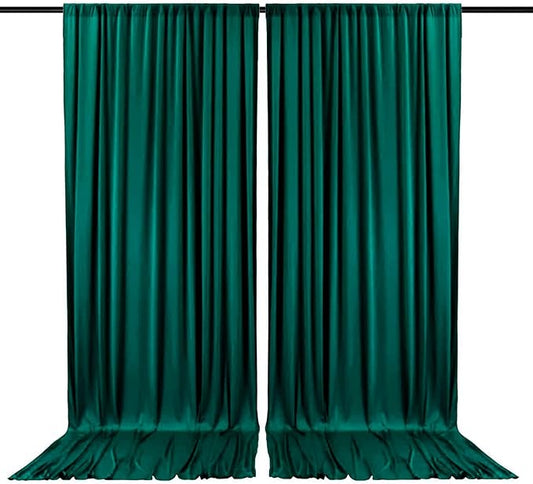 2 Panels Lake Green Backdrop Curtain, 10 x 10 Feet Background Curtains for Parties, Weddings, Baby Showers, Bachelorette Halloween, Christmas Birthday Party Photoshoot Backdrop Curtains Decorations
