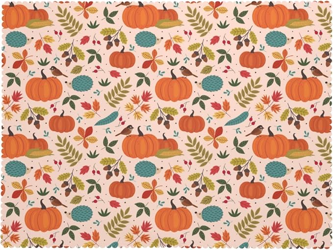 Fall Pumpkin Tablecloth Autumn Harvest Pumpkin Table Cloth Maple Leaf Thanksgiving Rectangle Tablecloth 54×72 Inch Washable Table Cover for Kitchen Dining Room Party Decoration