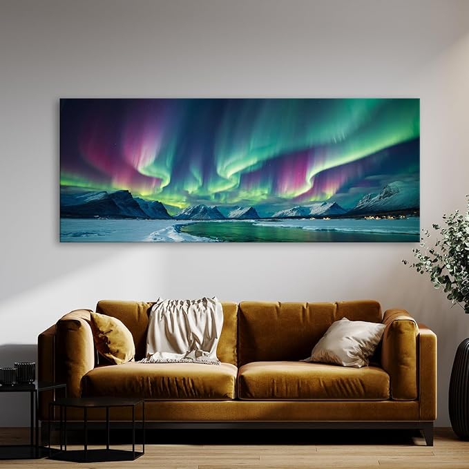 Sense Canvas Scandinavian Celestial Light 69 Canvas Art - Home Decor Wall Art Print Poster Painting X-Large 60x24 / 0.75"