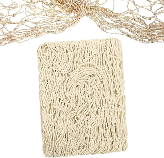 Natural Fishing Net Décor 79 Inch Beach Theme Decor for Party Home Bedroom Wall Hanging Fish Net Decorations (Beige-No Shells)