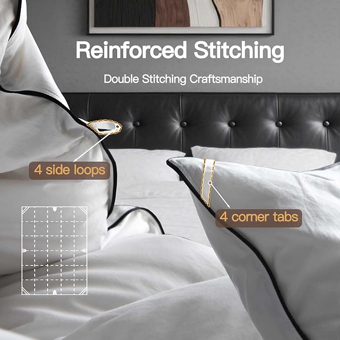 Goose Down Fiber Oversized King Size, 100% Cotton Luxurious Hotel Duvet Insert for All Season, Fluffy and Cozy with 8 Corner Tabs Medium Warmth 120 x 98 Inch White