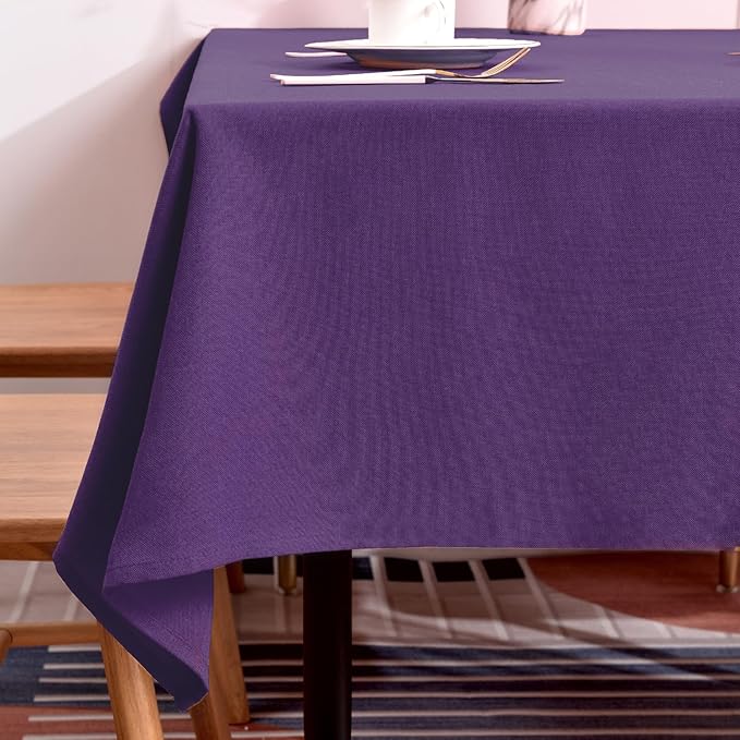 BALCONY & FALCON Rectangle Table Cloth – Waterproof, Wrinkle-Resistant Dust-Proof Farmhouse Tablecloth for Dining, Kitchen, Party Decorations, Halloween Fall Gatherings (Purple, 55" x 71")