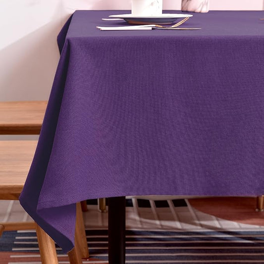 BALCONY & FALCON Rectangle Table Cloth – Waterproof, Wrinkle-Resistant Dust-Proof Farmhouse Tablecloth for Dining, Kitchen, Party Decorations, Halloween Fall Gatherings (Purple, 55" x 71")