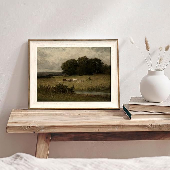 XOCUUI Canvas Wall Art Vintage Decor, Home Decor Danish Landscape Classical Paintings, Home Decor Lake And Mountain Nature Wilderness Landscape Unframed Paintings Wall Art for Living Room, 8"X10"
