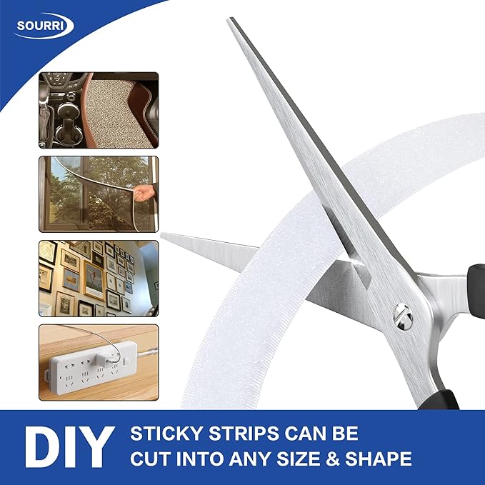 2 Inch x 26 Feet Hook and Loop Tape Sticky Back Fastener Roll, Nylon Self Adhesive Heavy Duty Strips Fastener for Home Office School Car and Crafting Organization