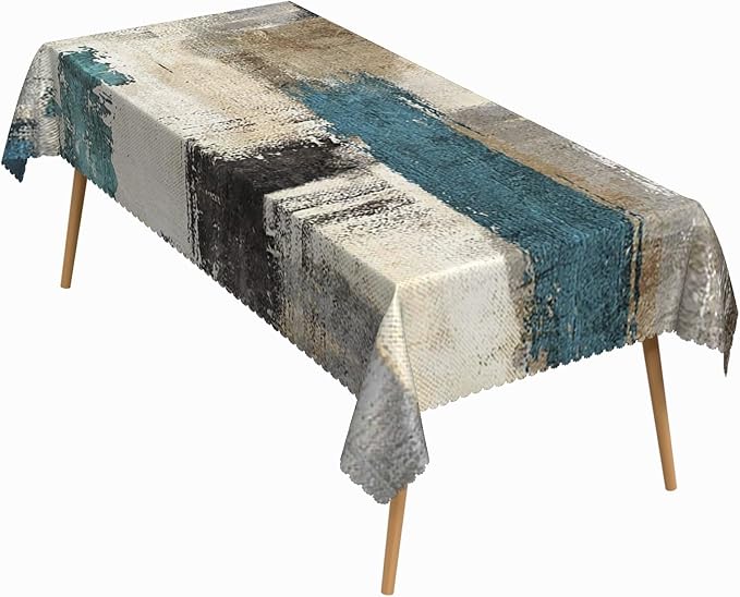 52x70 Inch Modern Art Rectngular Tablecloth Abstract Artwork Table Cloth Waterproof Durable Table Cover for Kitchen Picnic Bedroom Home Decor