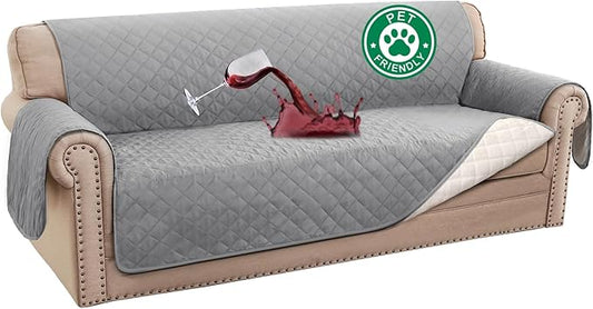 Turquoize 100% Waterproof Sofa Covers Couch Cover Sofa Cover for Dogs Couch Protector Triple Non-Slip Sofa Slipcover for 3 Cushion Couch Furniture Protector for Pets, Kids,Dog (Sofa 70", Dove Gray)