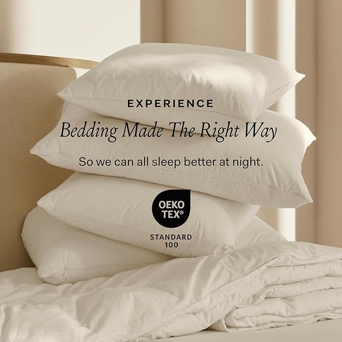 BOLL & BRANCH Down Alternative Pillow - Soft, Standard - Cooling Shell - Hypoallergenic Primaloft Luxury Down Alternative Fill - Superior Support