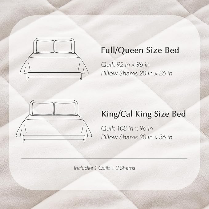 EVERGRACE Pearl Velvet Quilt King Size Bedding Sets, Luxurious Soft Velvet Comforter Set, Lightweight Box Stitching Oversized Bedspread Coverlet for All Season, with 2 Shams, Birch