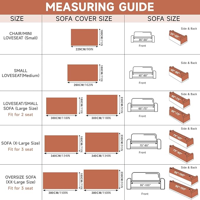 VClife Boho Couch Cover Thick Soft Chenille Sofa Covers for Sectional Couch, Bohemian Couch Covers for 3 Cushion Couch Sofa Washable Multi-Functional Furniture Protector, Caramel, 71''x150''