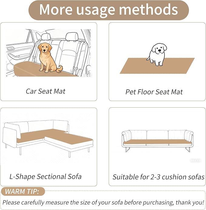 Couch Cover for Dogs Washable,Non Slip Fuzzy Durable Couch Covers for 3 Cushion Sofa Pet Friendly Sofa Cover Dog Thick Soft Slipcovers Protector Couches Mat Bed (White, 27.6"x82.7"/70x210cm)