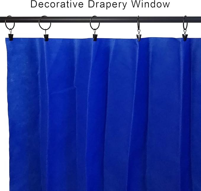 100 Pack Curtain Rings with Clips, Drapery Clips with Rings, Drapes Rings 1.26 in Interior Diameter, Fits up to 1 Inch Curtain Rod, Black