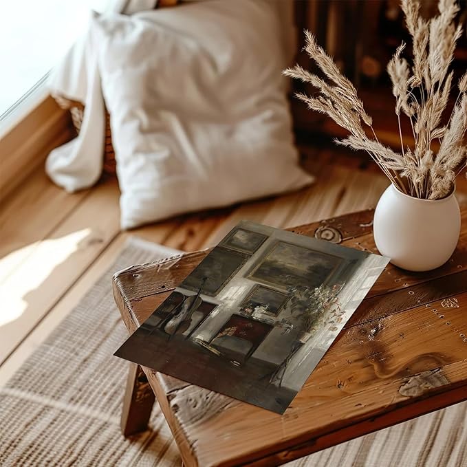 XOCUUI Vintage Canvas Wall Art Home Decor Interior With a Cello Vintage Wall Art Decor for Living Room Home Decor Canvas Bedroom Decor (8"x10") - Unframed