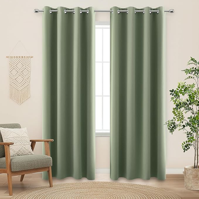 KOUFALL Extra Long Curtains Blackout Unique 92 Inch,Floor Length Custom Window Treatments Drapes for Living Room Bedroom 2 Panels Set