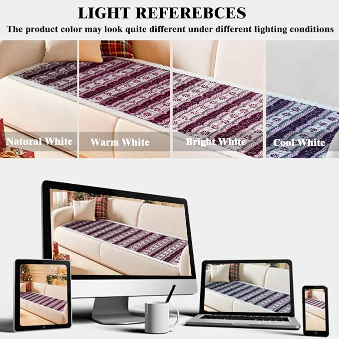 Cekene Christmas Snowflakes Couch Covers Washable Non-Slip Couch Cushion Covers Fuzzy Sofa Cover for Pet (Dark Red,27.6" x 59.1")
