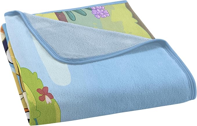 NORTHWEST Bluey Micro Raschel Throw Blanket, 46" x 60", Family Photo