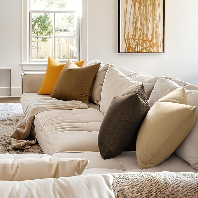 MIULEE Pack of 2, Soft Solid Decorative Square Throw Pillow Covers Set Cushion Case for Sofa Bedroom Car 18 x 18 Inch 45 x 45 Cm