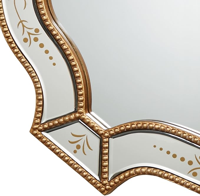 Touch of Class Vivienne Victorian Style Ornate Wall Mirror - Vintage Decor Glamour - French Aesthetic - Royal Antique Theme - Fancy Looking Arched Resin Frame - Traditional Mounted Mirrors