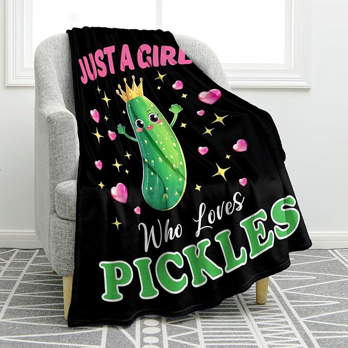 Jekeno Cute Cucumber Blanket Colorful Gifts for Women Men Kids Boys Girls Dad Mom Wife Friends Birthday Christmas Halloween Presents Home Bedroom Decor Vegetables Fruit Blanket 50"x60"