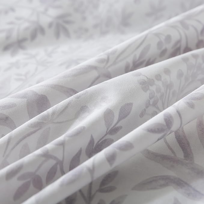 HoneiLife King Size Duvet Cover - Cotton Comforter Cover, Soft & Breathable Floral Bedding Duvet Cover Sets with Zipper Closure & Corner Ties, 3-PC Wildflower Comforter Cover Sets, Plain Life