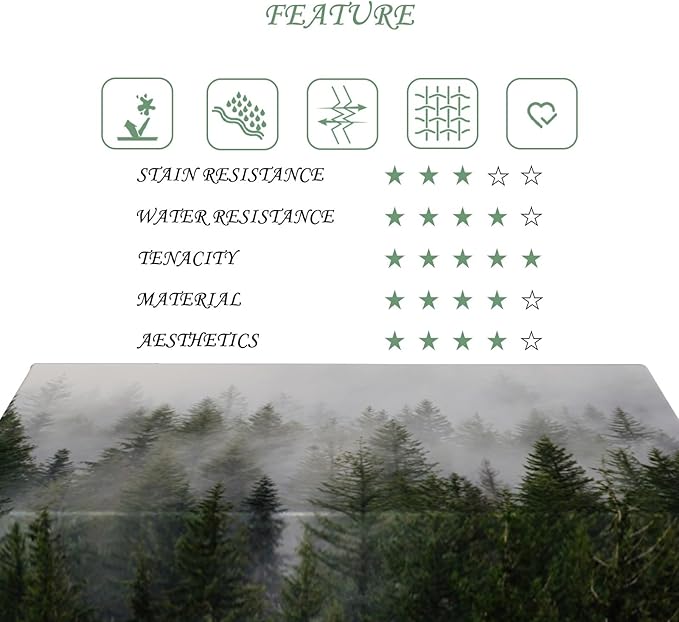 54x70 Inch Nature Rectangular Tablecloth Wild Woods Nature Scenery Table Cloth Waterproof Durable Table Cover for Holiday Picnic Outdoor BBQ Decor