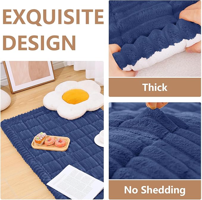 Smiry Couch Cover for Dogs Washable, Non Slip Fuzzy Pet Couch Covers for 3 Cushion Sofa Pet Friendly, Thick Soft Sofa Slipcovers Cushion Protector (Navy Blue, 27.6" x 59")