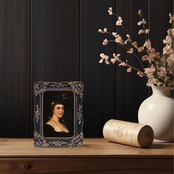 4x6 Vintage Picture Frame Black Baroque Gothic Picture Frames Antique Ornate Victorian for Tabletop or Wall Display Gallery Wall Art
