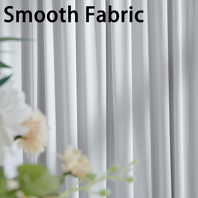 10ft x 10ft Wrinkle Free Silver Backdrop Curtain fpr Parties, Polyester Backdrop Drapes Panels for Wedding Space Theme Birthday Party Baby Shower Birthday Decoration