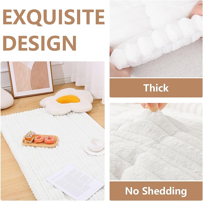 Smiry Couch Cover for Dogs Washable, Non Slip Fuzzy Pet Couch Covers for 3 Cushion Sofa Pet Friendly, Thick Soft Sofa Slipcovers Cushion Protector (White, 27.6" x 88")