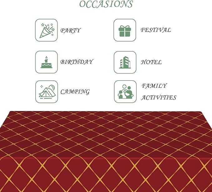 60x102 Inch Christmas Theme Rectangle Tablecloth Red Rhombus Grid Geometric Decoration Table Cloth Washable Durable Table Cover for Kitchen Dining Banquet Ugly Christmas Sweater Party Decor