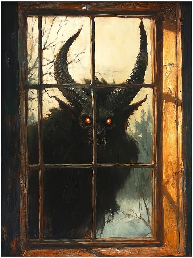 Creepy Gothic Christmas Wall Art,Krampus Print,Creepmas Decor,Dark Academia Print,Krampus Gift,Krampusnacht,Gothmas,Macabre
