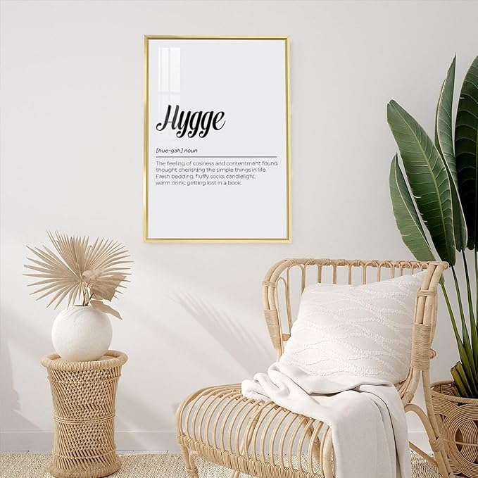 Hygge Definition Print, Family Poster, Bedroom Printable Wall Art, Living Room Typography Quote, Home Decor Poster Wall Art Bedroom Decor Office Room Kitchen Decor Aluminum Gold-style 16x24inch(40x60