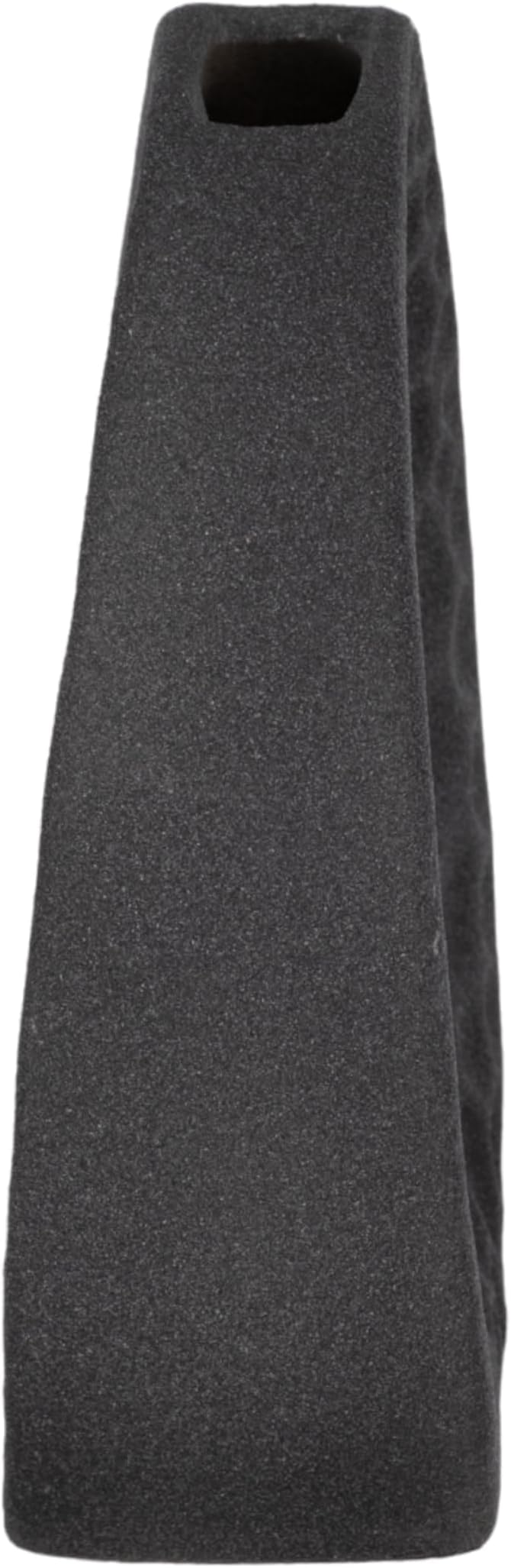 Modern Stoneware Vase with Rough Finish and Open Cut-Out – Contemporary Decorative Ceramic Flower Holder – Unique Home Decor Accent for Living Room, Bedroom, Office, or Dining Table – 7", Black