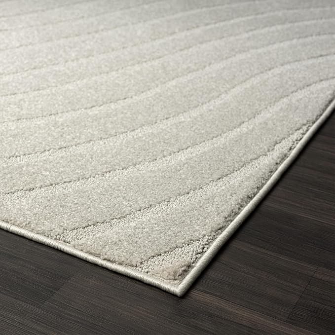LUXE WEAVERS Modern Geometric Wave Gray 4x6 Area Rug