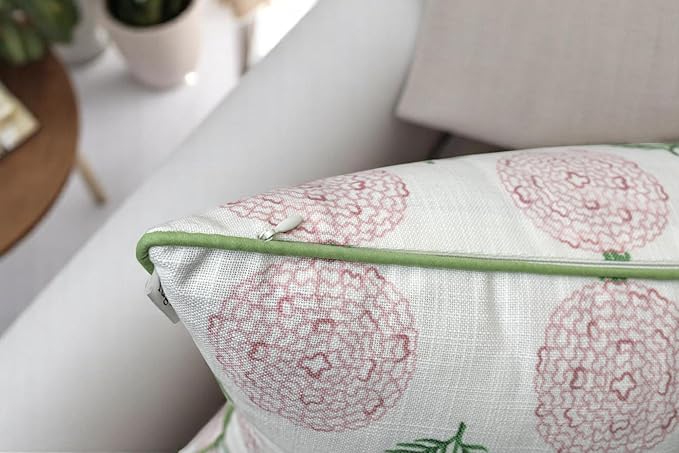 Konkan Floral Printed Decorative Square Accent Throw Pillow Cover - Decor for Living Room, Sofa, Chair, Patio, Car, Balcony, Bench, Porch, Nursery, Office, Bedroom - 20x20 Inches, Pink