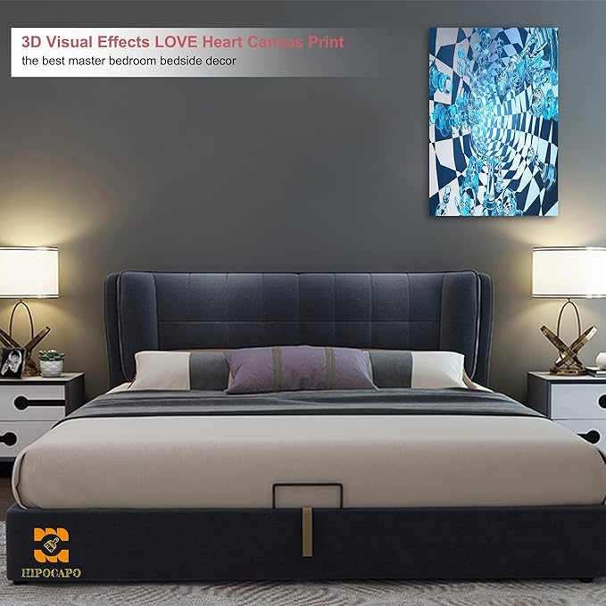3D Effect Wall Art - 3D Metal Art Wall, Modern Abstract Tunnel Painting Picture Poster Prints for Bathroom, Framed Large Wall Art Pictures for bedroom wall decor 24”x36”x1Pcs
