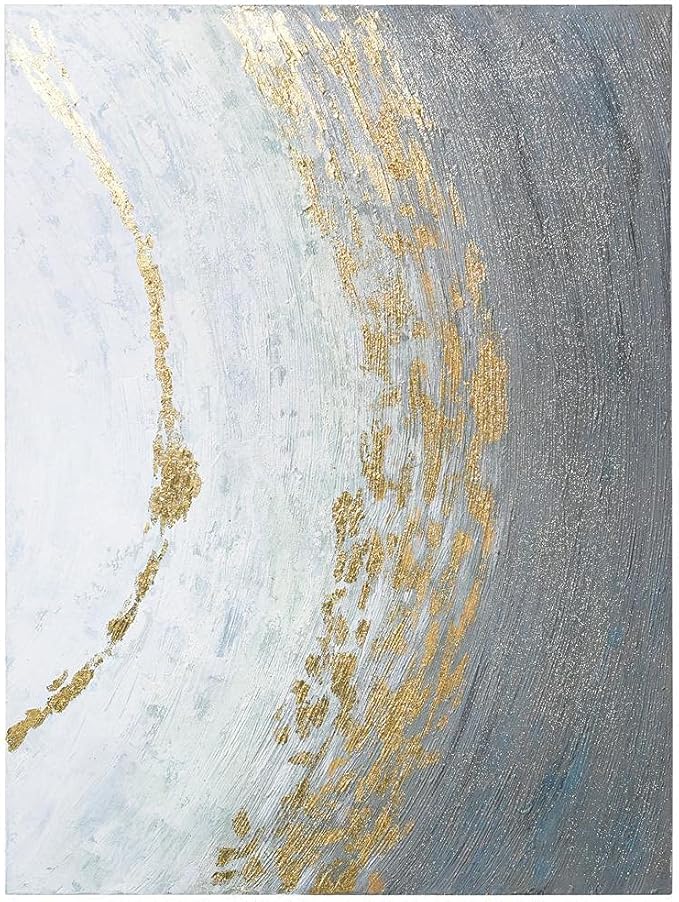 Empire Art Direct Abstract Wall Art Textured Hand Painted Canvas by Martin Edwards, Unframed, 40" x 30", Golden Tundra