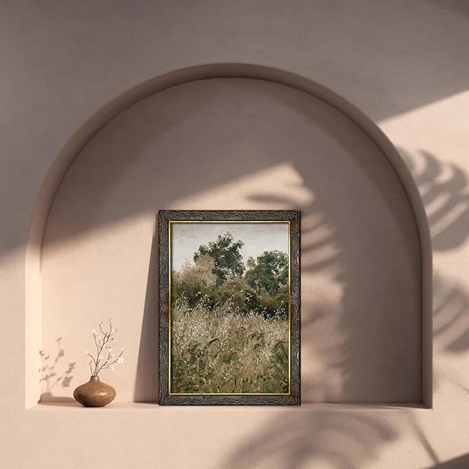 Vintage Wall Art - Eclectic French Country Decor, Canvas Painting Prints for Wall Decor - Countryside Landscape, Floral Aesthetic Pictures - Unframed