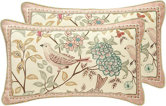patdrea Velvet Euro Sham Decorative Throw Pillow Covers Set Soft Durable Cushion Cases Pillowcase for Couch Bedroom Car (2 Pack Pink Rectangle)