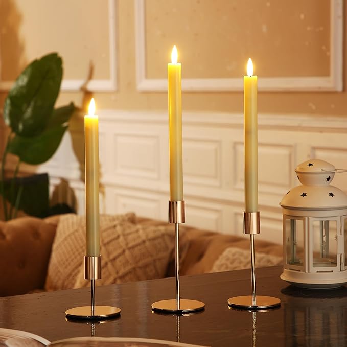 Sieral Candle Holders Bulk Taper Candlesticks Holders Set Modern Decorative Metal Candelabras for Wedding Anniversary Home Dinning Table Centerpiece Xmas Party Decor(Gold,48 Pcs)