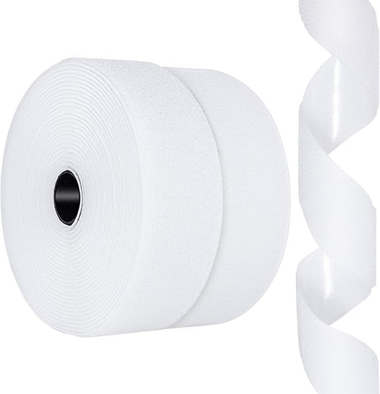 2 Inch x 26 Feet Hook and Loop Tape Sticky Back Fastener Roll, Nylon Self Adhesive Heavy Duty Strips Fastener for Home Office School Car and Crafting Organization