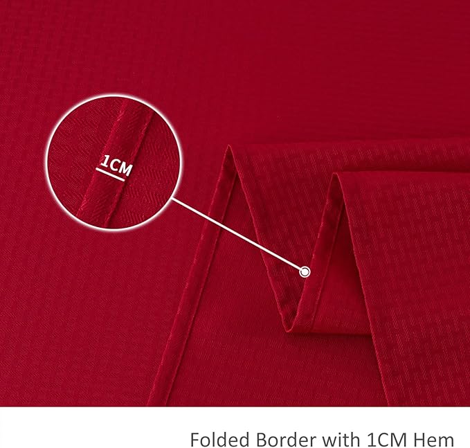 maxmill Weaved Texture Tablecloth Water Resistance Antiwrinkle Spillproof Soft Washable Christmas Table Cloth for Dining Room, Banquet Parties Holiday Dinner, Rectangle 70 x 108 Inch, Red