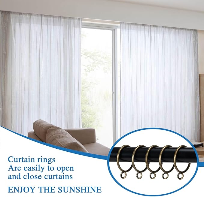 Curtain Rings with Eyelets Metal Eyelet Drapery Rings Inner Diameter 1Inch Curtain Rings for Hanging Pinch Pleat Curtain Pin Drape Hooks Bronze Zocang