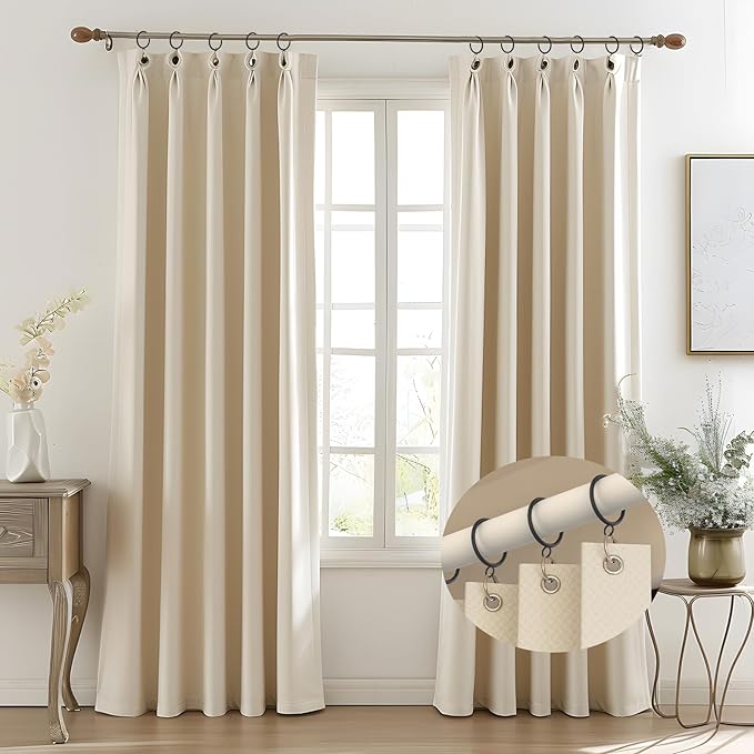 42 PCS Curtain Rings, 1.5 inch Metal Curtain Drape Sliding Eyelet Rings-Hanging Rings for Curtains and Rods, Fits Up to 1 1/4-Inch Rod, Black(Clips Not Included)