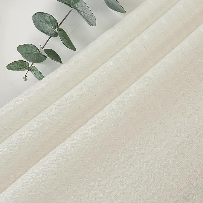maxmill Square Tablecloth Weaved Texture Stain Resistant Waterproof Wrinkle Resistant Washable Soft Table Cloth, Decorative Fabric Table Cover for Dining Room Dinner and Parties, 52 x 52 Inch, Ivory