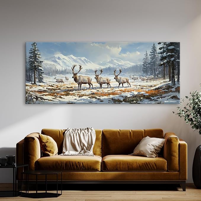 Sense Canvas Scandinavian Grazing Serenity 13 Canvas Art - Home Decor Wall Art Print Poster Painting Medium 30x12 / 0.75"