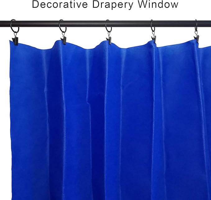 100 Pack Metal Curtain Rings with Clips, Drapery Clips with Rings, Drapes Rings 1 inch Inner Diameter, Fits Diameter 5/8 inch Curtain Rods, Black
