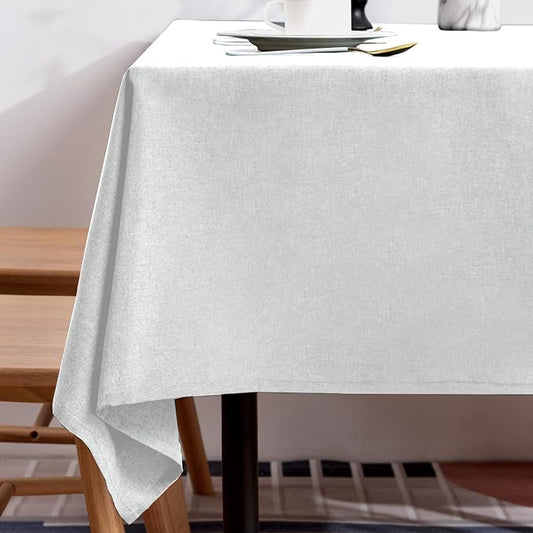 BALCONY & FALCON Extra-Large Table Cloth for 8 Foot Rectangle Tables – Waterproof & Crease-Proof Farmhouse Tablecloth for Banquet, Wedding, Baby Shower, Graduation Holiday Party (Owl Gray, 91" x 156")