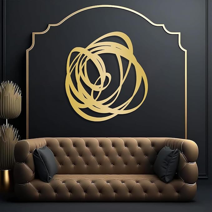 Kewhush Abstract Metal Wall Art, Modern Art Decor, Unique Contemporary Wall Art for Living Room (White, 24"x22" | 60x55.5 cm)